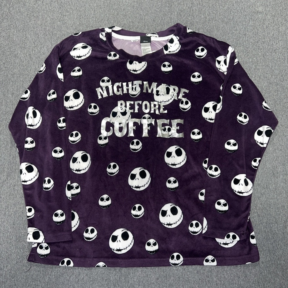 Nightmare Before Christmas 'Nightmare Before Coffee' PJ Top Size S Sleep Shirt